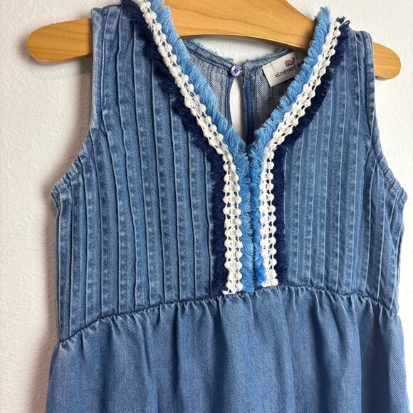 Vineyard Vines XS Girls Blue Tencel Sleeveless Dress - Picture 2 of 7